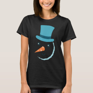 Snowman glimlacht gezichtskostuum voor de gehele f t-shirt