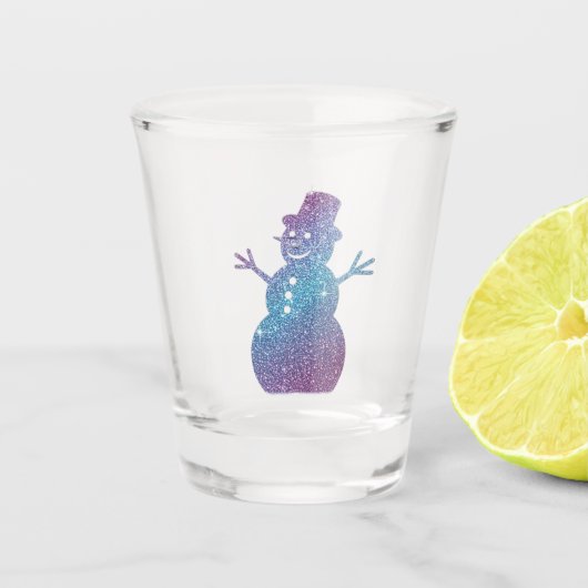 Snowman glittery shot glass glas (Voorkant)