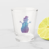 Snowman glittery shot glass shot glas (Voorkant)