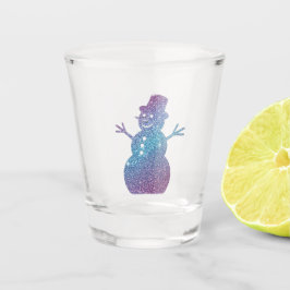Snowman glittery shot glass shot glas