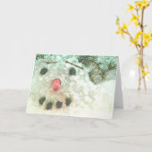 Snowman gloeit naar schattige winter kaart (Gele Bloem)