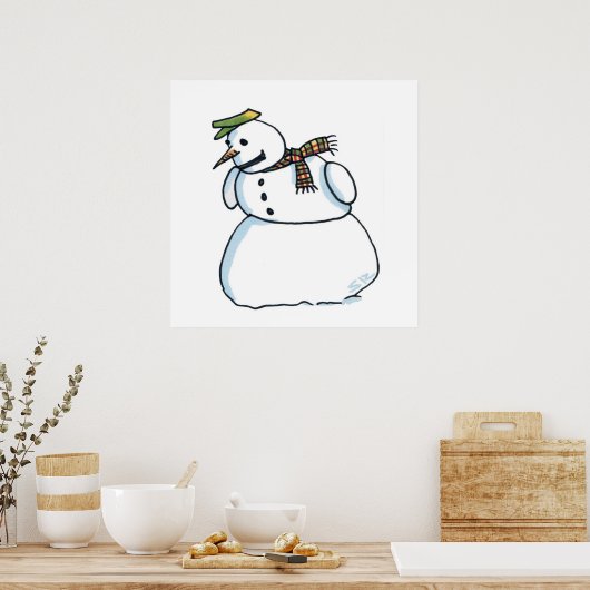 Snowman gloss-poster poster (Keuken)