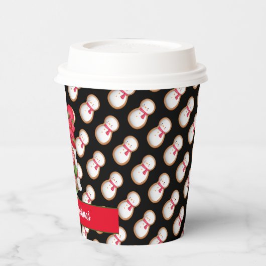 Snowman Gnome past Kleur en Tekst aan Papieren Bekers (Links)