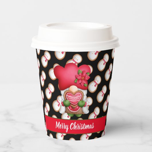 Snowman Gnome past Kleur en Tekst aan Papieren Bekers (Voorkant)
