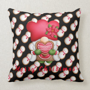 Snowman Gnome past Tekst en Kleur 20-inch X20" aan Kussen