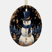 Snowman Gold verlaat Ornament (Rechts)