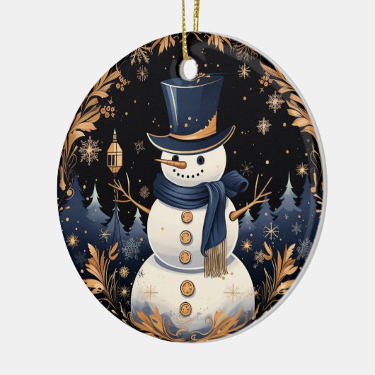 Snowman Gold verlaat Ornament (Links)
