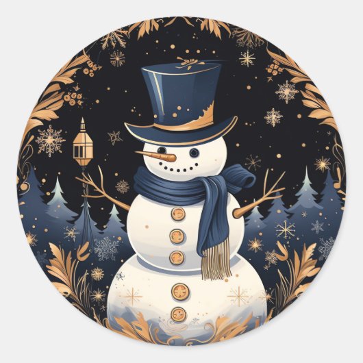 Snowman Gold verlaat Sticker (Voorkant)