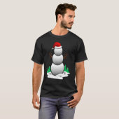 Snowman Golf Ball Santa Hat Christmas Pajama Xmas T-shirt (Voorkant volledig)