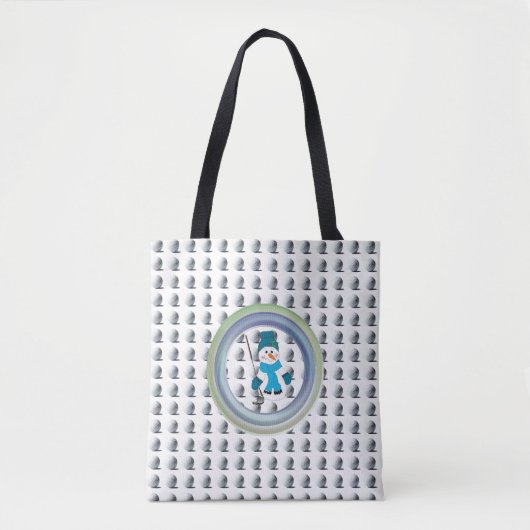Snowman Golfen Seizoensgebonden Swing Tote Bag (Voorkant)