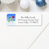  Snowman Golfer Return Address Label