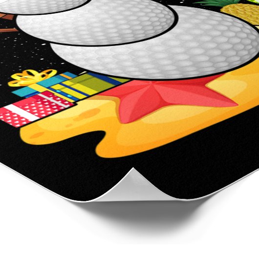 Snowman Golfer T-shirt Kerstzomer in juli feest Poster (Hoek)