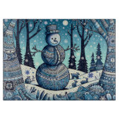 Snowman Gond Panting Snijplank (Voorkant)