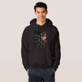 Snowman Gram Candy Cane Red Pset Kerstmis Hoodie (Voorkant volledig)