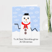 Snowman Granddochter Kerstmis Kaart (Voorkant)