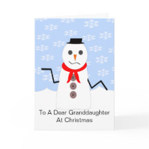 Snowman Granddochter Kerstmis Kaart