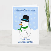 Snowman Granddochter Kerstmis Kaart (Voorkant)