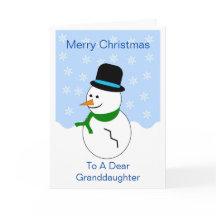 Snowman Granddochter Kerstmis Kaart
