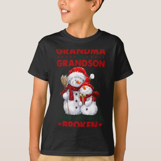 Snowman Grandma And Grandson A Bond That Can't Be  T-shirt (Voorkant)