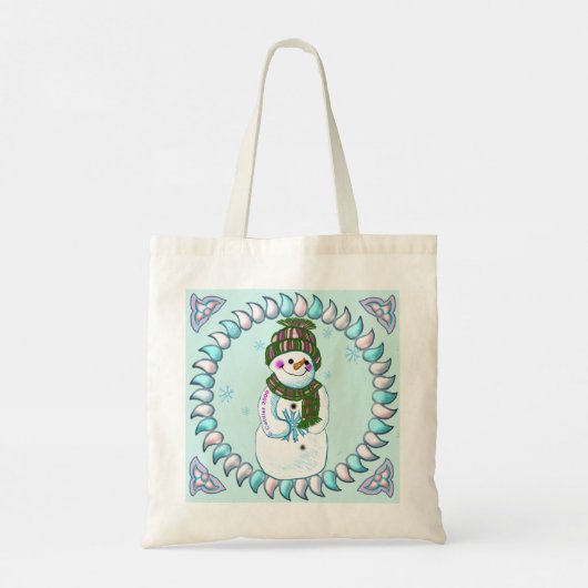 Snowman Granny canvas tassen (Achterkant)