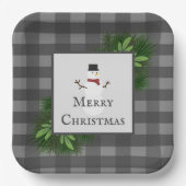 Snowman Gray Buffalo Bord geplakt papier (Voorkant)