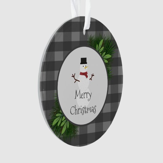 Snowman Gray Buffalo Ornament (voorkant)