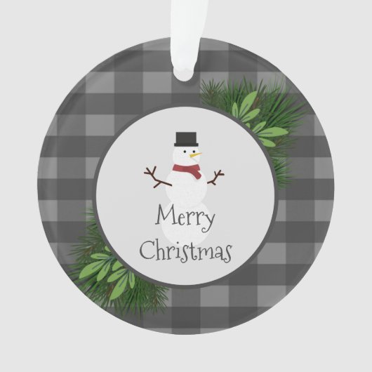Snowman Gray Buffalo Ornament (voorkant)