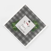 Snowman Gray Buffalo Papier Napkin Servet (Hoek)