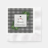 Snowman Gray Buffalo Papier Napkin Servet (Voorkant)