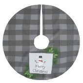 Snowman Gray Buffalo Plaid | Gray Kerstboom Rok (Voorkant)