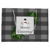 Snowman Gray Buffalo Play Gift Bag Groot Cadeauzakje (Achterkant)