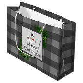 Snowman Gray Buffalo Play Gift Bag Groot Cadeauzakje (Voorkant Gekanteld)