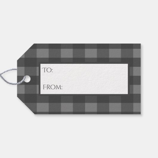 Snowman Gray Buffalo Play Gift Label Cadeaulabel (Achterkant Horizontaal)