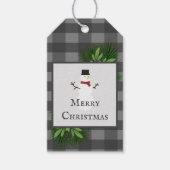 Snowman Gray Buffalo Play Gift Label Cadeaulabel (Voorkant)