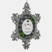 Snowman Gray Buffalo Pneemetspatten Ornament (Links)