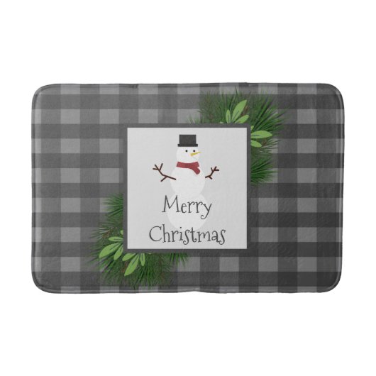 Snowman Gray Buffalo Pset Bath Mat (Voorkant)