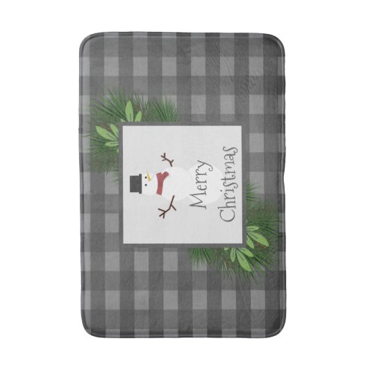 Snowman Gray Buffalo Pset Bath Mat (Voorkant Verticaal)