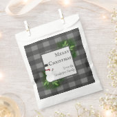 Snowman Gray Buffalo Pset Favor Bag Bedankzakje (Geknipt)
