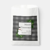 Snowman Gray Buffalo Pset Favor Bag Bedankzakje (Voorkant)