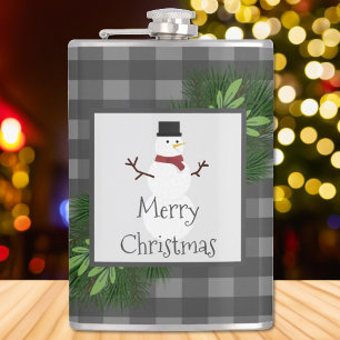 Snowman Gray Buffalo Pset Flask Heupfles