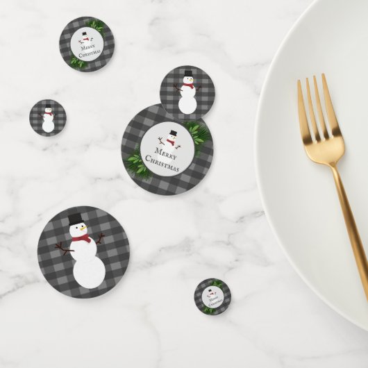 Snowman Gray Buffalo Pset Table Confetti (Groep)