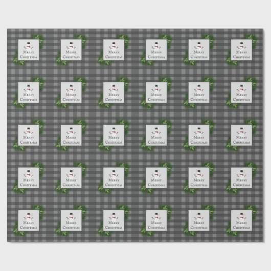 Snowman Gray Buffalo-speldenpapier Cadeaupapier (Vlak)
