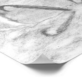 Snowman Grayscale Pencil tekenende kerst Poster (Hoek)