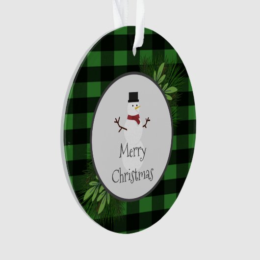 Snowman Green Buffalo Ornament (voorkant)