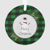 Snowman Green Buffalo Ornament (achterkant)
