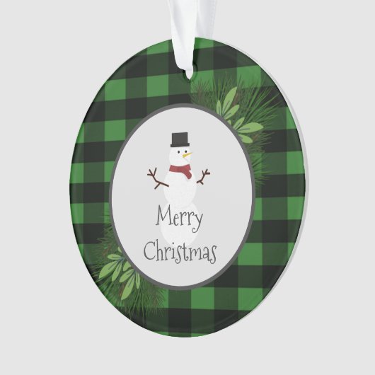 Snowman Green Buffalo Ornament (voorkant)