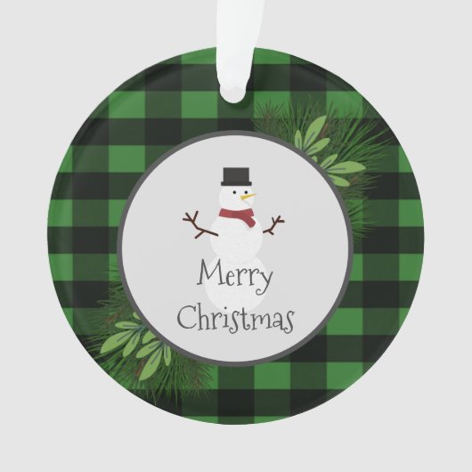 Snowman Green Buffalo Ornament (voorkant)