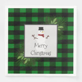 Snowman Green Buffalo Papa Napkin Servet (Voorkant)