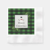 Snowman Green Buffalo Papa Napkin Servet (Voorkant)