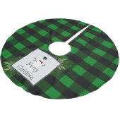 Snowman Green Buffalo Plaid | Groen en zwart Kerstboom Rok (Gekanteld)